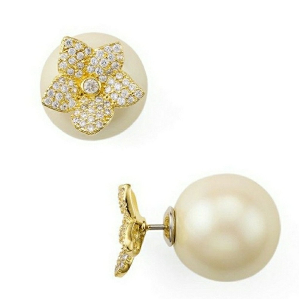 Kate spade blooming pearl reversible earrings